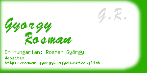 gyorgy rosman business card
